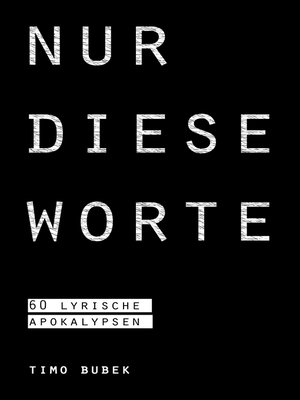cover image of Nur diese Worte